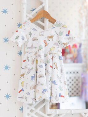 Nola Tawk Texas Print Organic Cotton Twirl Dress